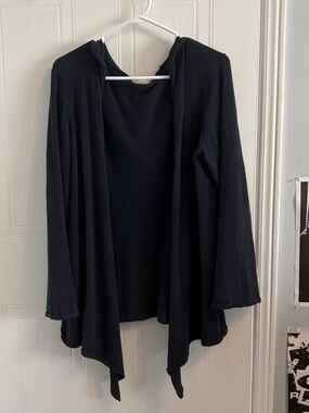 Navy Blue Minnie Rose Hooded Cardigan